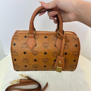 💖💖 New! MCM Brown Boston Bag Single Shoulder Crossbody Bag Medium